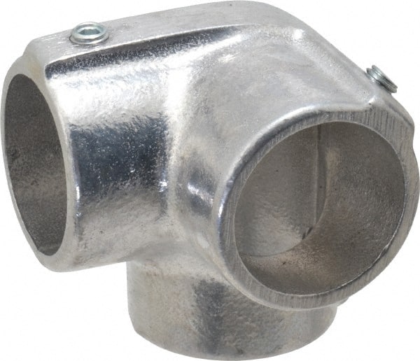 Hollaender - 1-1/4" Pipe, Side Outlet Elbow, Aluminum Alloy Elbow Pipe Rail Fitting - Bright Finish - Exact Tooling