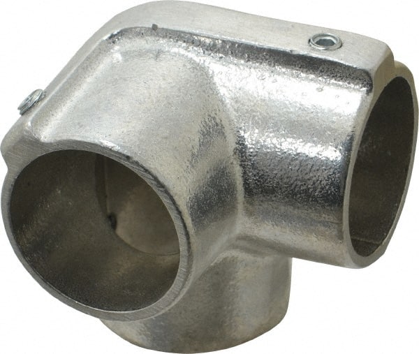 Hollaender - 1-1/2" Pipe, Side Outlet Elbow, Aluminum Alloy Elbow Pipe Rail Fitting - Bright Finish - Exact Tooling