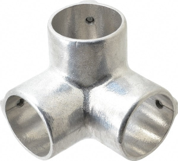 Hollaender - 2" Pipe, Side Outlet Elbow, Aluminum Alloy Elbow Pipe Rail Fitting - Bright Finish - Exact Tooling