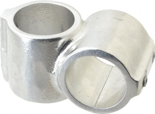 Hollaender - 1-1/2" Pipe, Short Barrel Crossover, Aluminum Alloy Cross Pipe Rail Fitting - Bright Finish - Exact Tooling