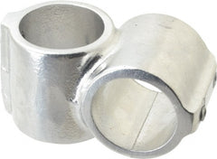 Hollaender - 1-1/2" Pipe, Short Barrel Crossover, Aluminum Alloy Cross Pipe Rail Fitting - Bright Finish - Exact Tooling