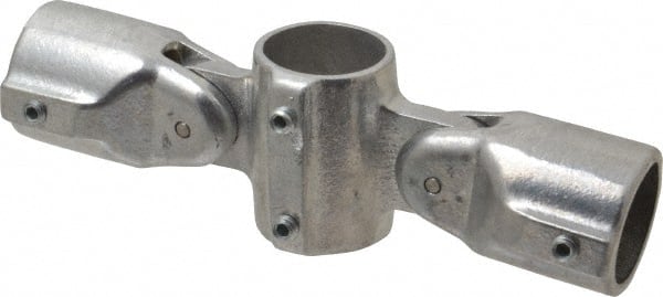 Hollaender - 1-1/4" Pipe, Adjustable Cross Assembly, Aluminum Alloy Cross Pipe Rail Fitting - Bright Finish - Exact Tooling
