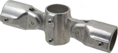 Hollaender - 1-1/4" Pipe, Adjustable Cross Assembly, Aluminum Alloy Cross Pipe Rail Fitting - Bright Finish - Exact Tooling