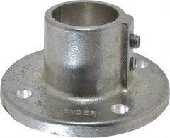 Hollaender - 1-1/4" Pipe, Base Flange, Aluminum Alloy Flange Pipe Rail Fitting - Bright Finish - Exact Tooling