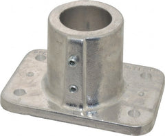 Hollaender - 1-1/2" Pipe, Base Flange, Aluminum Alloy Flange Pipe Rail Fitting - Bright Finish - Exact Tooling