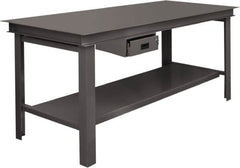 Durham - 72 Wide x 36" Deep x 34" High, Steel Workbench - Straight Edge, Fixed Legs - Exact Tooling