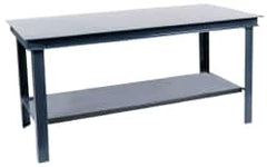 Durham - 48 Wide x 36" Deep x 34" High, Steel Workbench - Straight Edge, Fixed Legs - Exact Tooling