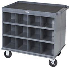 Durham - 1,000 Lb Capacity, 24 Bin Mobile Cabinet - 34" Wide x 24" Deep x 30" High, Steel, Gray - Exact Tooling