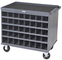 Durham - 1,000 Lb Capacity, 80 Bin Mobile Cabinet - 24" Wide x 24" Deep x 32" High, Steel, Gray - Exact Tooling