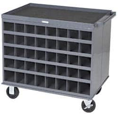 Durham - 1,000 Lb Capacity, 80 Bin Mobile Cabinet - 24" Wide x 24" Deep x 32" High, Steel, Gray - Exact Tooling