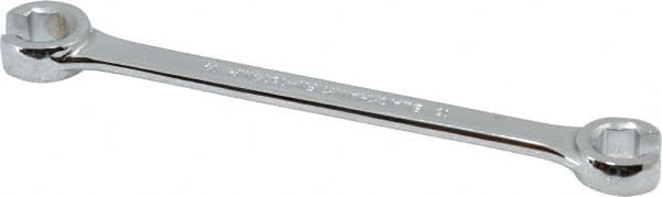 Blackhawk by Proto - 13 x 14mm, Full Polish, Open End Flare Nut Wrench - 6 Points, 7-1/2" OAL, Steel, Double End Head - Exact Tooling