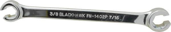 Blackhawk by Proto - 3/8 x 7/16", Full Polish, Open End Flare Nut Wrench - 6 Points, 6-5/16" OAL, Steel, Double End Head - Exact Tooling