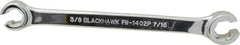 Blackhawk by Proto - 3/8 x 7/16", Full Polish, Open End Flare Nut Wrench - 6 Points, 6-5/16" OAL, Steel, Double End Head - Exact Tooling