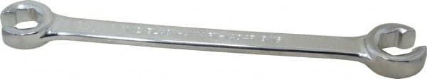 Blackhawk by Proto - 1/2 x 9/16", Full Polish, Open End Flare Nut Wrench - 6 Points, 7-1/2" OAL, Steel, Double End Head - Exact Tooling