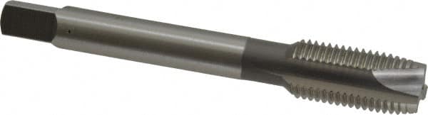 OSG - 7/16-20 UNF, 3 Flute, Bright Finish, High Speed Steel Spiral Point Tap - Plug Chamfer, Right Hand Thread, 3-5/32" OAL, 1-7/16" Thread Length, 0.323" Shank Diam - Exact Tooling