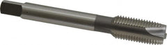 OSG - 7/16-20 UNF, 3 Flute, Bright Finish, High Speed Steel Spiral Point Tap - Plug Chamfer, Right Hand Thread, 3-5/32" OAL, 1-7/16" Thread Length, 0.323" Shank Diam - Exact Tooling