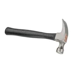 Stanley - 1 Lb Head, Straight Rip Claw Nail Hammer - 13-1/4" OAL, Carbon Steel Head, Smooth Face, Wood Handle - Exact Tooling