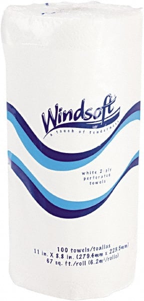 Windsoft - Perforated Roll of 2 Ply White Paper Towels - 15-1/2" Wide - Exact Tooling