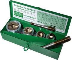 Greenlee - 7 Piece, 22.5 to 43.2mm Punch Hole Diam, Hydraulic Knockout Set - Round Punch, 10 Gage Mild Steel - Exact Tooling