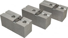 Abbott Workholding Products - 15 to 18" Chuck Capacity, Tongue & Groove Attachment, Square Soft Lathe Chuck Jaw - 3 Jaws, Aluminum, 3" Btw Mount Hole Ctrs, 6-1/2" Long x 2-1/2" Wide x 3" High, 1/2" Groove, 3/4" Fastener - Exact Tooling