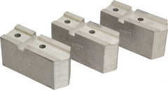 Abbott Workholding Products - 7-1/2" Chuck Capacity, Serrated Attachment, Square Soft Lathe Chuck Jaw - 3 Jaws, Aluminum, 1-11/16" Btw Mount Hole Ctrs, 4" Long x 1-1/2" Wide x 2" High, 0.866" Groove, 5/16" Fastener - Exact Tooling