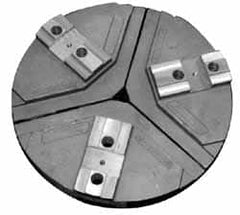Abbott Workholding Products - 15" & Up Chuck Capacity, Tongue & Groove Attachment, Round Soft Lathe Chuck Jaw - 3 Jaws, Cast Aluminum, 2-1/2" Btw Mount Hole Ctrs, 18" Wide x 3" High, 3/4" & 3/4" Fastener - Exact Tooling
