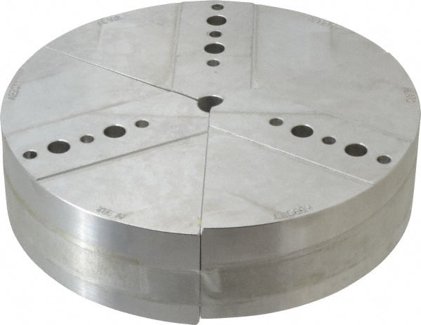 Abbott Workholding Products - 8" & Up Chuck Capacity, Northfield Attachment, Round Soft Lathe Chuck Jaw - 3 Jaws, Aluminum, 7.92" Wide x 2" High - Exact Tooling