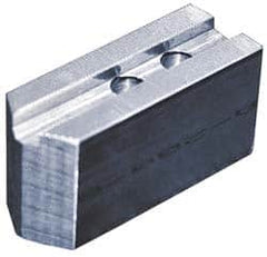 Abbott Workholding Products - 10" & Up Chuck Capacity, 1.5mm x 60° Serrated Attachment, Square Soft Lathe Chuck Jaw - 3 Jaws, Aluminum, 1.2598" Btw Mount Hole Ctrs, 4-1/2" Long x 1-1/2" Wide x 3" High, 0.6299" Groove, 0.4724" & 12mm Fastener - Exact Tooling