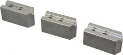 Abbott Workholding Products - 6" & Up Chuck Capacity, 1.5mm x 60° Serrated Attachment, Square Soft Lathe Chuck Jaw - 3 Jaws, Aluminum, 63/64" Btw Mount Hole Ctrs, 3" Long x 1-1/4" Wide x 1-1/2" High, 0.4331" Groove, 0.315" & 8mm Fastener - Exact Tooling