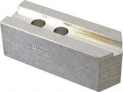 Abbott Workholding Products - 12" & Up Chuck Capacity, 1.5mm x 60° Serrated Attachment, Square Soft Lathe Chuck Jaw - 3 Jaws, Aluminum, 1.1811" Btw Mount Hole Ctrs, 5-1/2" Long x 2" Wide x 2" High, 0.8268" Groove, 0.6299" & 16mm Fastener - Exact Tooling