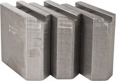 Abbott Workholding Products - 6" & Up Chuck Capacity, 1.5mm x 60° Serrated Attachment, Square Soft Lathe Chuck Jaw - 3 Jaws, Steel, 0.7874" Btw Mount Hole Ctrs, 3" Long x 1-1/4" Wide x 3" High, 0.4724" Groove, 0.3937" & 10mm Fastener - Exact Tooling