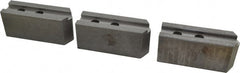 Abbott Workholding Products - 10" & Up Chuck Capacity, 1.5mm x 60° Serrated Attachment, Square Soft Lathe Chuck Jaw - 3 Jaws, Steel, 1.2598" Btw Mount Hole Ctrs, 4-1/2" Long x 1-1/2" Wide x 2" High, 0.6299" Groove, 0.4724" & 12mm Fastener - Exact Tooling