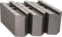 Abbott Workholding Products - 12" & Up Chuck Capacity, 1.5mm x 60° Serrated Attachment, Square Soft Lathe Chuck Jaw - 3 Jaws, Steel, 1.1811" Btw Mount Hole Ctrs, 5-1/2" Long x 2" Wide x 3" High, 0.8268" Groove, 0.6299" & 16mm Fastener - Exact Tooling