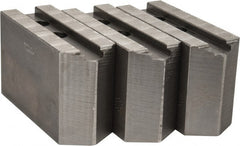 Abbott Workholding Products - 15 to 18" Chuck Capacity, 1.5mm x 60° Serrated Attachment, Square Soft Lathe Chuck Jaw - 3 Jaws, Steel, 1.6929" Btw Mount Hole Ctrs, 6-1/2" Long x 2-1/2" Wide x 4" High, 0.8661" Groove, 0.7874" & 20mm Fastener - Exact Tooling