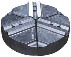 Abbott Workholding Products - 10" & Up Chuck Capacity, 1.5mm x 60° Serrated Attachment, Round Soft Lathe Chuck Jaw - 3 Jaws, Cast Iron, 1.1811" Btw Mount Hole Ctrs, 10" Wide x 2" High, 0.6299" Groove, 0.4724" & 12mm Fastener - Exact Tooling