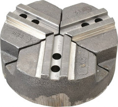 Abbott Workholding Products - 6" & Up Chuck Capacity, 1.5mm x 60° Serrated Attachment, Round Soft Lathe Chuck Jaw - 3 Jaws, Cast Iron, 0.7874" Btw Mount Hole Ctrs, 6" Wide x 2" High, 0.4724" Groove, 0.3937" & 10mm Fastener - Exact Tooling