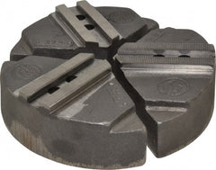 Abbott Workholding Products - 8" & Up Chuck Capacity, 1.5mm x 60° Serrated Attachment, Round Soft Lathe Chuck Jaw - 3 Jaws, Cast Iron, 63/64" Btw Mount Hole Ctrs, 8" Wide x 2" High, 0.5512" Groove, 0.4724" & 12mm Fastener - Exact Tooling