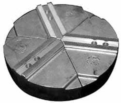 Abbott Workholding Products - 15" & Up Chuck Capacity, 3mm x 60° Serrated Attachment, Round Soft Lathe Chuck Jaw - 3 Jaws, Cast Aluminum, 1.9685" Btw Mount Hole Ctrs, 18" Wide x 4" High, 0.8661" Groove, 0.7874" & 20mm Fastener - Exact Tooling