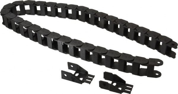 Igus - 3 Ft. Long, Igumid G, Fixed Open Cable and Hose Carrier - 0.98 Inch Inside Width x 0.71 Inch Inside Height, 1.42 Inch Outside Width x 0.91 Inch Outside Height, 1-1/2 Inch Bend Radius - Exact Tooling