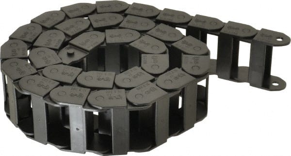 Igus - 3 Ft. Long, Igumid G, Fixed Open Cable and Hose Carrier - 1-1/2 Inch Inside Width x 0.71 Inch Inside Height, 1.93 Inch Outside Width x 0.91 Inch Outside Height, 1-1/2 Inch Bend Radius - Exact Tooling