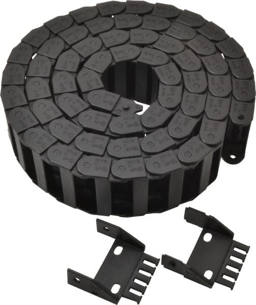 Igus - 6 Ft. Long, Igumid G, Fixed Open Cable and Hose Carrier - 1.97 Inch Inside Width x 0.71 Inch Inside Height, 2.4 Inch Outside Width x 0.91 Inch Outside Height, 1-1/2 Inch Bend Radius - Exact Tooling