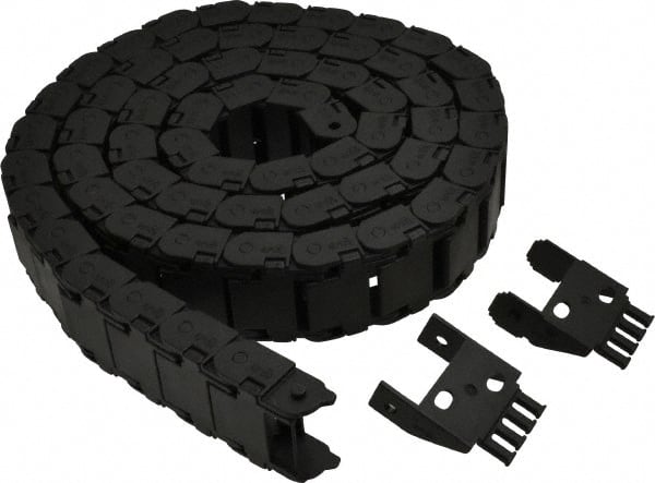 Igus - 6 Ft. Long, Igumid G, Snap Open Cable and Hose Carrier - 1-1/2 Inch Inside Width x 0.67 Inch Inside Height, 1.93 Inch Outside Width x 0.94 Inch Outside Height, 1-1/2 Inch Bend Radius - Exact Tooling