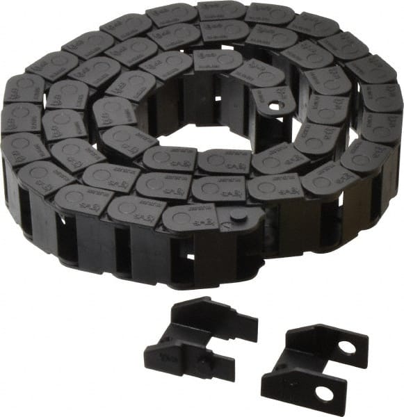 Igus - 3 Ft. Long, Igumid G, Fixed Open Cable and Hose Carrier - 0.79 Inch Inside Width x 0.41 Inch Inside Height, 1.06 Inch Outside Width x 0.59 Inch Outside Height, 1.1 Inch Bend Radius - Exact Tooling