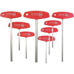 Wiha - 8 Piece, T-Handle Cushion Grip Hex Key Set - 2 to 10mm Range, - Exact Tooling