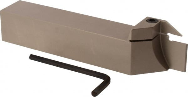 Iscar - HELI, External, Right Hand, 0.157 to 3/16" Groove Width, Indexable Grooving Tool Holder - DG.. 4003, GRIP 4.. Insert Compatibility, 1-1/4" Shank Height, 1-1/4" Shank Width, 7" OAL - Exact Tooling