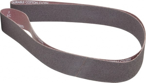 Norton - 2" Wide x 72" OAL, 36 Grit, Aluminum Oxide Abrasive Belt - Aluminum Oxide, Very Coarse, Coated, X Weighted Cloth Backing, Series R228 - Exact Tooling