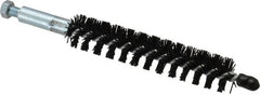 Schaefer Brush - 4" Brush Length, 3/4" Diam, Nylon Single Stem, Single Spiral Condenser Tube Brush - 6-1/4" Long, Nylon, 1/4-28 Male Connection - Exact Tooling