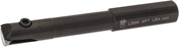 APT - 1/2" Min Bore Diam, 3-3/4" OAL, 1/2" Shank Diam, Indexable Boring Bar - 2-1/4" Max Bore Depth, TPG 221 Insert, Screw Holding Method - Exact Tooling
