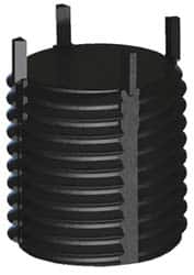 Jergens - 7/16-14 External, UNC, 9.4mm Insert Length, Solid Keylocking Thread Inserts - Carbon Steel, Zinc Phosphate Finish, Grade C1215, 2A External Class of Fit, Use Tool 215-064803 - Exact Tooling