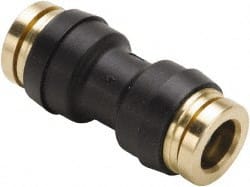 Parker - 1/4" Tube OD, Composite Push-to-Connect Tube Union - Tube to Tube Connection, 250 Max psi, Buna-N O-Ring, -40 to 200°F Working Temp - Exact Tooling
